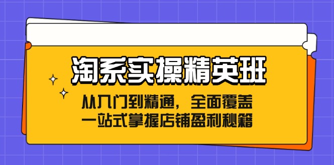 （12276期）淘系实操精英班：从入门到精通，全面覆盖，一站式掌握店铺盈利秘籍-副业猫