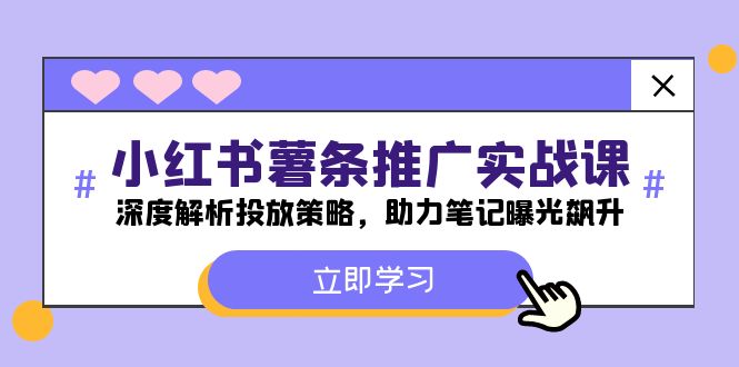 小红书-薯条推广实战课：深度解析投放策略，助力笔记曝光飙升-副业猫