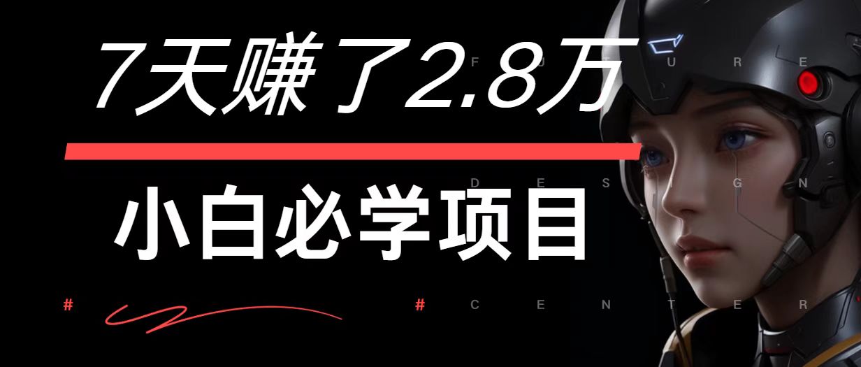 7天赚了2.8万！每单利润最少500+，轻松月入7万+小白有手就行-副业猫