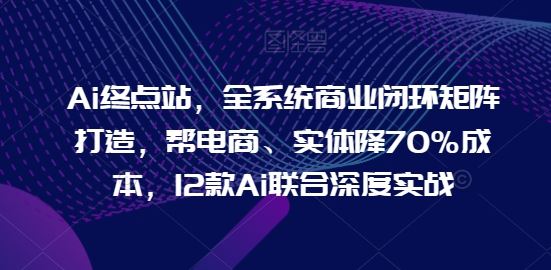 Ai终点站，全系统商业闭环矩阵打造，帮电商、实体降70%成本，12款Ai联合深度实战【0906更新】-副业猫