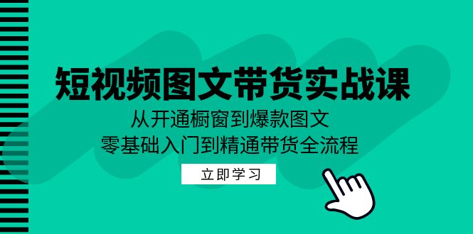 短视频图文带货实战课：从开通橱窗到爆款图文，零基础入门到精通带货-副业猫