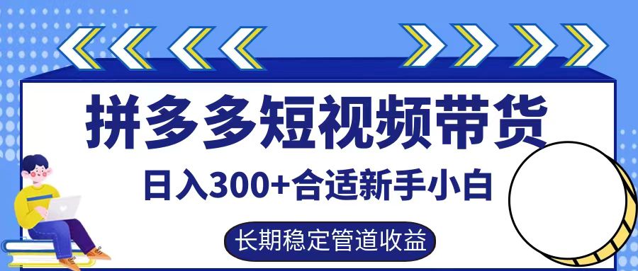 拼多多短视频带货日入300+，实操账户展示看就能学会-副业猫