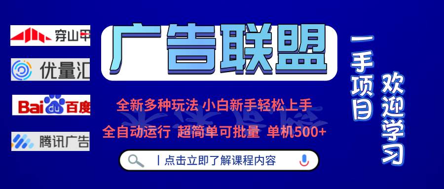 （13258期）广告联盟 全新多种玩法 单机500+  全自动运行  可批量运行-副业猫