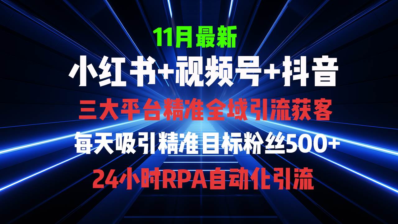 （13259期）全域多平台引流私域打法，小红书，视频号，抖音全自动获客，截流自…-副业猫