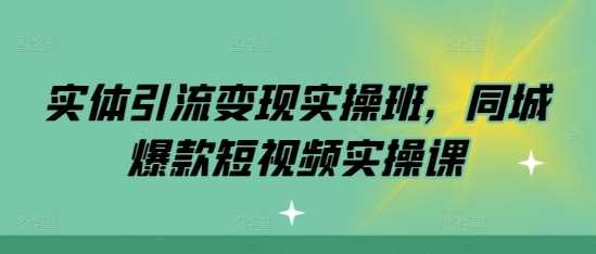 实体引流变现实操班，同城爆款短视频实操课-副业猫