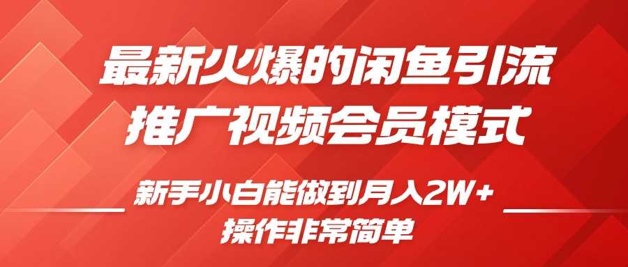 闲鱼引流推广影视会员，0成本就可以操作，新手小白月入过W+【揭秘】-副业猫