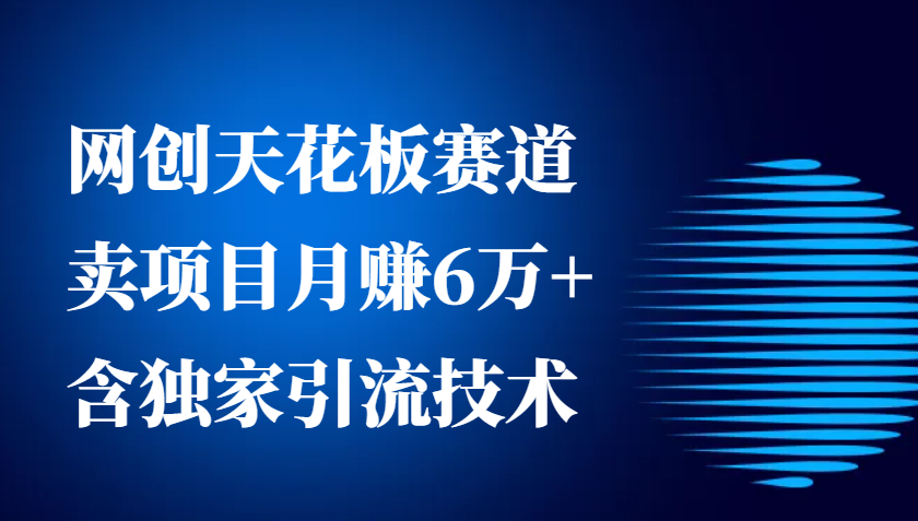 网创天花板赛道，卖项目月赚6万+，含独家引流技术（共26节课）-副业猫