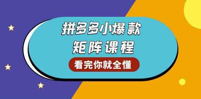 拼多多爆款矩阵课程：教你测出店铺爆款，优化销量，提升GMV，打造爆款群-副业猫