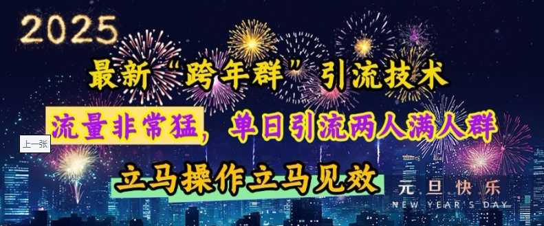 最新“跨年群”引流，流量非常猛，单日引流两人满人群，立马操作立马见效【揭秘】-副业猫