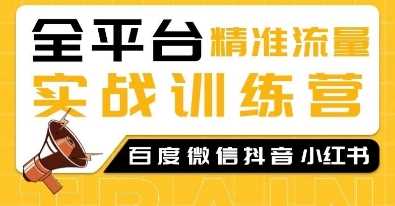 全平台精准流量实战训练营，百度微信抖音小红书SEO引流教程-副业猫