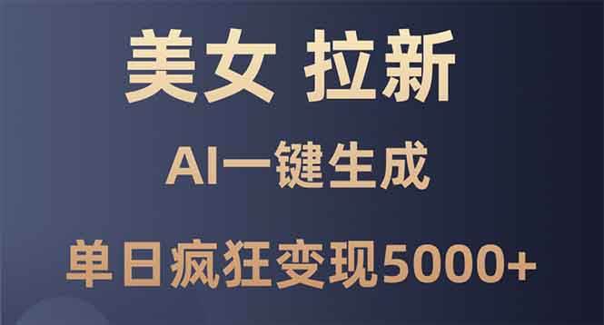 （13866期）美女暴力拉新，通过AI一键生成，单日疯狂变现5000+，纯小白一学就会！-副业猫